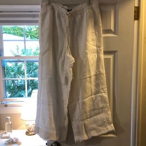 J.CREW White Linen Drawstring Pants